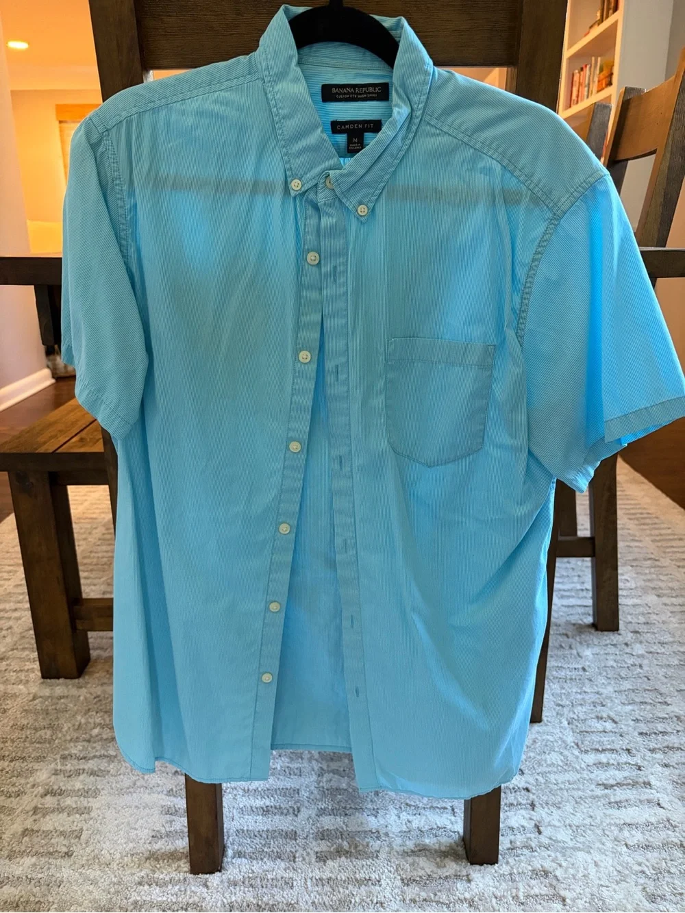 Banana Republic Light Blue Short-Sleeve Oxford Shirt
